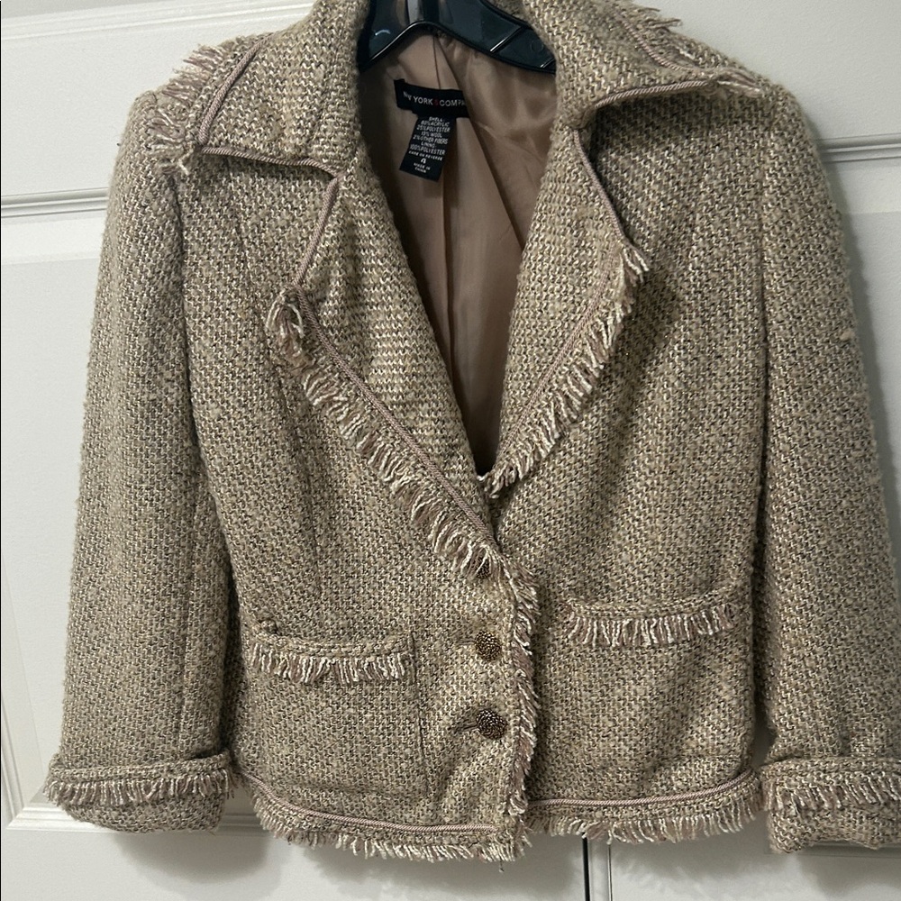 Eva Mendes for New York & Company Beige Textured Blazer